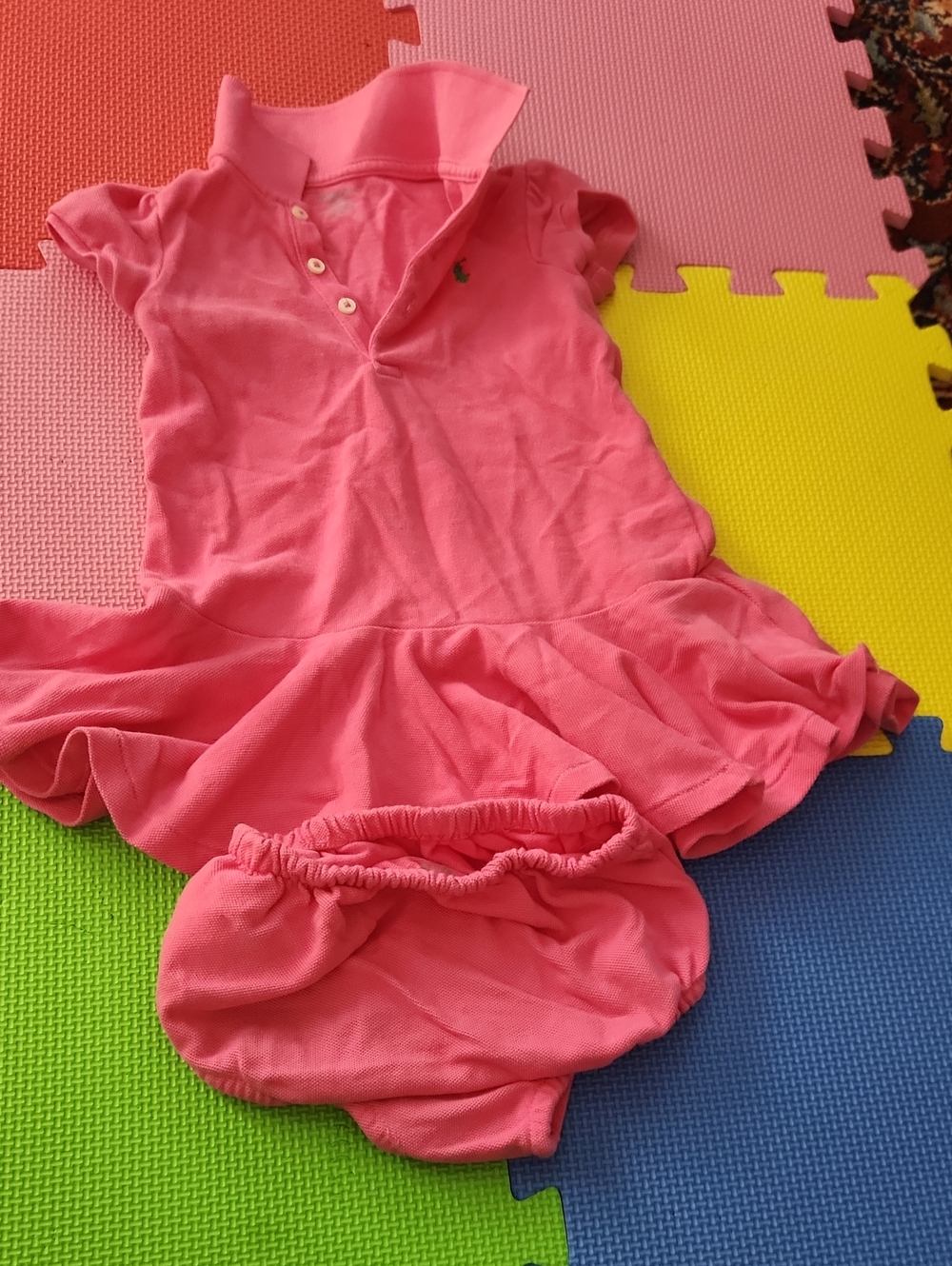 Polo by Ralph Lauren Pink Girls Polo Dress with Matching Bloomer